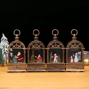 Светящийся снег с музыкой Рождественская масляная лампа Украшение Рождественский подарок Музыкальная шкатулка Музыкальная шкатулка Священные украшения Standing old man