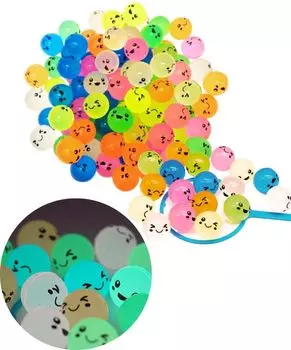 Светящийся супершар 27 мм 100 штук 18 видов Фестиваль Событие Ярмарка Летний фестиваль Улыбающийся супершар Флуоресцентная игрушка Фестивальные принадлежности Ассорти Набор GOS