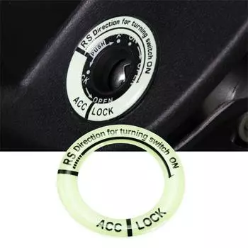 Светящийся светодиод зажигания, новый чехол для переключателя мотоцикла, автомобильное ночное свечение, светоотражающее кольцо для ключей, защитная наклейка красный