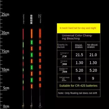 Светящийся светодиодный рыболовный умный поплавок, сверхчувствительный ночной поплавок для ночной рыбалки 9 Light