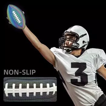 Светящийся светоотражающий мяч для регби, стандартный американский регбийный футбольный матч, тренировочный полиуретановый футбольный мяч, игрушка для развлечений на открытом воздухе для мальчиков