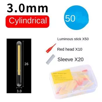 Светящийся удилище Светящийся удилище для рыбалки Рыболовные снасти Светящийся удилище Рыболовные снасти Ночная рыбалка Cylindrical -3.0mm-50pcs
