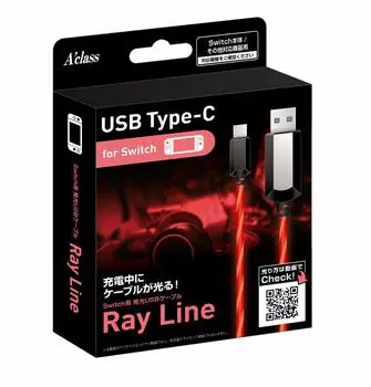 Светящийся USB-кабель для Switch Red (1m) ~Линия луча~