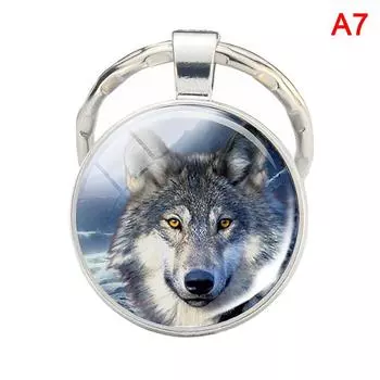 Светящийся в темноте брелок для ключей с волком, держатель для ключей, светящийся брелок с головой волка as the picture