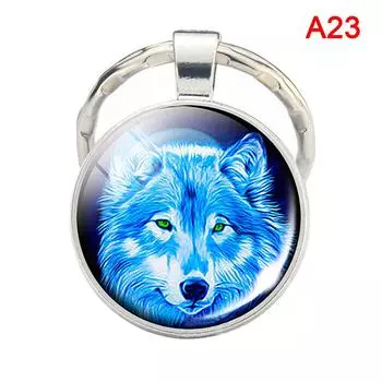 Светящийся в темноте брелок для ключей с волком, держатель для ключей, светящийся брелок с головой волка as the picture