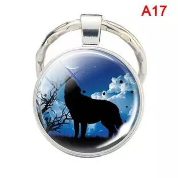 Светящийся в темноте брелок для ключей с волком, держатель для ключей, светящийся брелок с головой волка as the picture