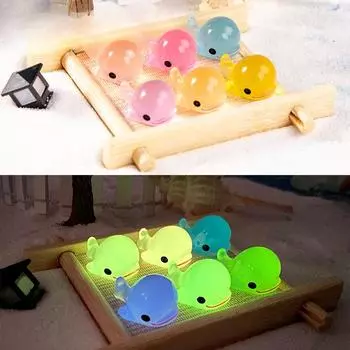 Светящийся в темноте дельфин из смолы, украшение, мультяшный милый маленький дельфин, микропейзаж, аквариум, декоративные материалы своими руками, аксессуары small 2.4 * 1.5cm 10pcs синий