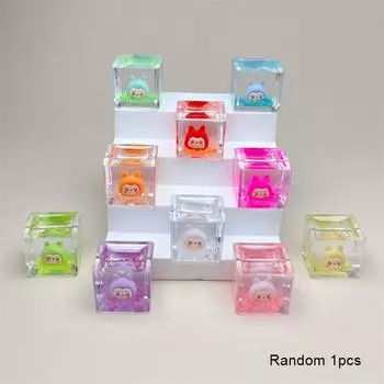 Светящийся в темноте кубик льда Кики, мультяшный декоративный орнамент, миниатюрная фигурка разноцветный