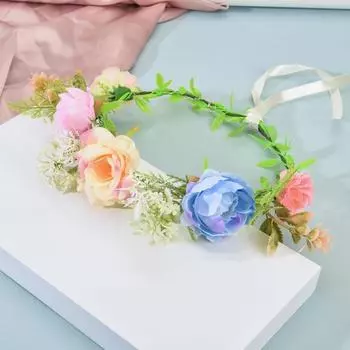 Светящийся венок, ободок для волос, обруч для волос, светодиодная гирлянда, элегантная цветочная корона, повязка на голову, Live House Colorful-No Light