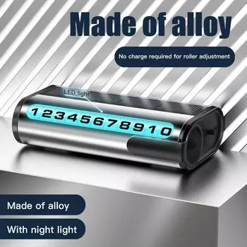 Светящийся временный номерной знак парковки автомобиля, солнечная зарядка, парковочная карта, номер телефона, временный знак остановки