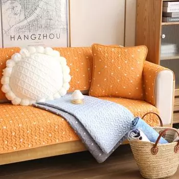 Свежая диванная подушка, хлопчатобумажная ткань, нескользящее полотенце, подушка на все времена года 70*70cm