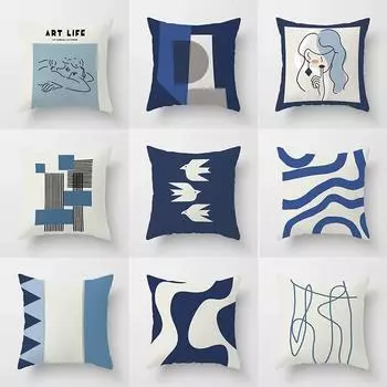 Свежая геометрическая наволочка для украшения общежития, офиса, гостиной, дивана, домашней наволочки 40x40cm