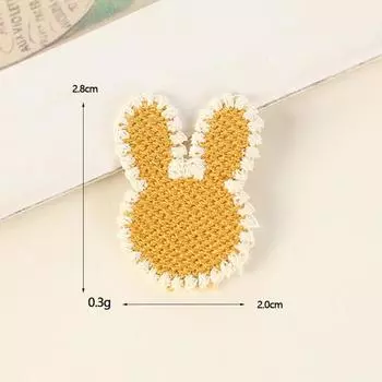 Свежая и простая вышитая нашивка в виде тюльпана, аксессуары для одежды, красочная симпатичная серия вышитых тканей в виде четырехлистного клевера Yellow Rabbit