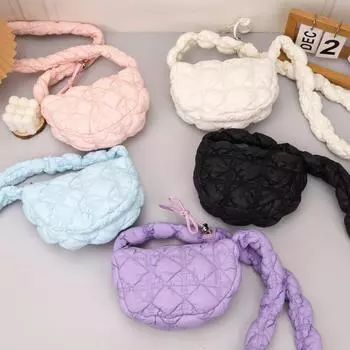 Свежая корейская женская сумка Повседневная сумка через подмышку Cloud Fold Повседневная сумка-пельмень Сумка через плечо Повседневная популярная сумка