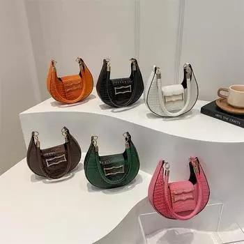 Свежая, милая и модная, простая, однотонная, с рисунком камня, сумка из искусственной кожи, женская сумка, круглая и универсальная, через одно плечо, подмышечная сумка, женская сумка