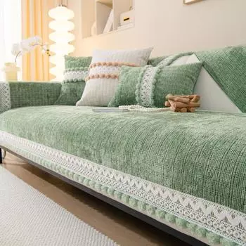 Свежая подушка для дивана из синели, универсальные подушки для сидений Four Seasons, одеяло, нескользящий чехол для дивана, тканевый чехол 70X70