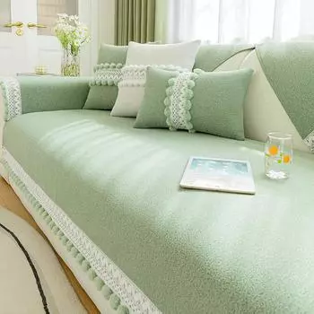 Свежая подушка для дивана из синели, универсальные подушки для сидений Four Seasons, одеяло, нескользящий чехол для дивана, тканевый чехол 70*70cm