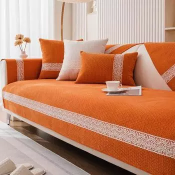 Свежая подушка для дивана из синели, универсальные подушки для сидений Four Seasons, нескользящий тканевый чехол для дивана 70*70cm