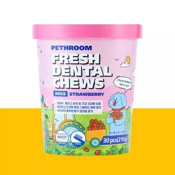 Свежая зубная грызть (клубника) Жевательная резинка для собак Жевательная резинка для зубов щенков Закуска для собак 1P