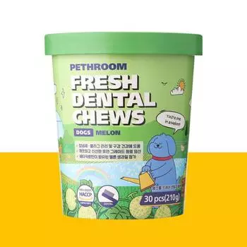Свежая зубная паста (Дыня) Жевательная резинка для собак, зубная резинка для собак, закуска для собак 1P