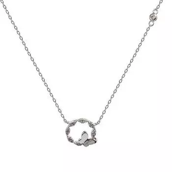 Свежее и элегантное ожерелье с кольцом-бабочкой, элегантная и универсальная женская цепочка на ключицу