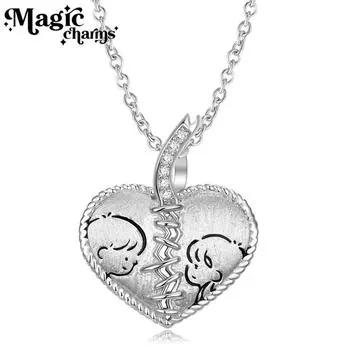 Свежее и исправленное ожерелье в форме сердца, мужское и женское ожерелье из стерлингового серебра S925, цепочка на ключицу, цепочка для свитера