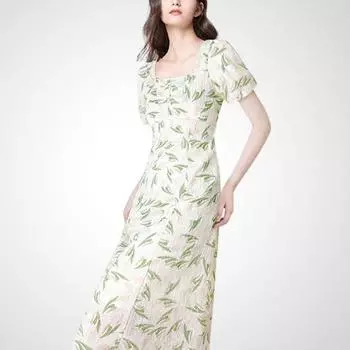 Свежее платье с принтом Slim Fit на шнурке для перерыва на чай Print (L524) L
