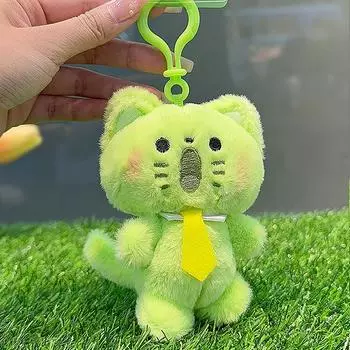 Свежее зеленое животное, милый медведь, цыпленок, кошка, милая девочка, сердечко, плюшевая кукла, мягкая игрушка, брелок, сумка, подвеска, амулет, лечебный подарок, аксессуар as the picture