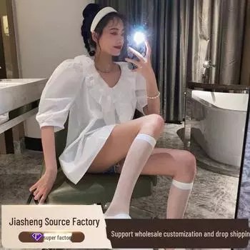 Свежие белые телячьи носки - прозрачные шелковые тонкие чулки для весны и лета, японский стиль JK