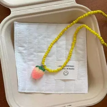 Свежие фрукты Фрукты Подвеска Ожерелье Дофаминовые цвета Ювелирные аксессуары Вечеринка Чокер Женщины Девушки Strawberry