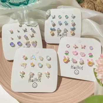 «Свежие и милые мультяшные серьги»: Серебро 925 пробы для девочек - Новые цвета осени/зимы