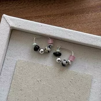 Свежие и милые серьги-пряжки из натурального камня для женщин в стиле ретро, легкие, роскошные, элегантные, высокого класса, индивидуальные, модные, темпераментные, универсальные серьги