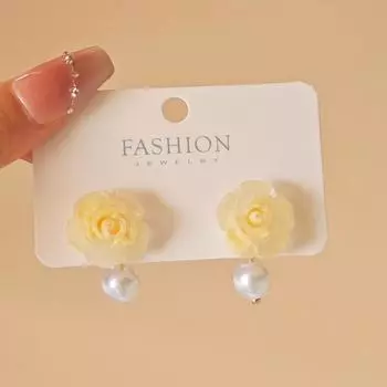 Свежие и милые женские розовые серьги-гвоздики в форме сердца, серьги-цветы роз для женщин