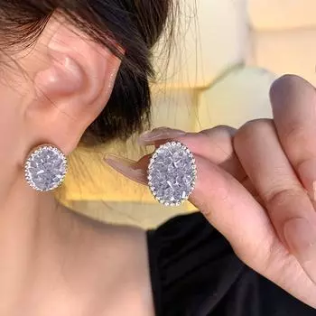 Свежие универсальные темпераментные градиентные синие кристальные геометрические серьги для женщин 1 pair