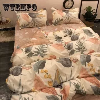 Свежий банановый лист Ins, комплект постельного белья из четырех предметов, пододеяльник Double