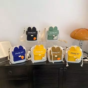 Свежий цвет на шнуровке сумка через плечо корейский стиль с бантом и принтом небольшой кошелек для студентов