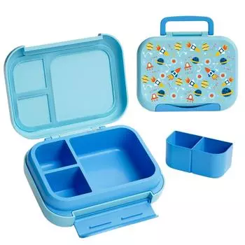 Свежий, герметичный, многофункциональный ланч-бокс бенто, подходит для подростков и взрослых для контроля порций во время их путешествий One Size синий
