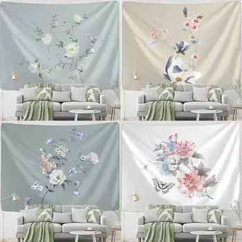 Свежий гобелен с магнолией, домашний настенный гобелен, гобелен для офиса, гостиной, гобелен 100x75cm