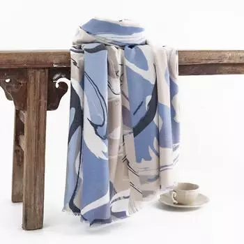 Свежий и элегантный шарф из искусственного кашемира, модная защита шеи в сочетании с цветными блоками для поездок на работу, устойчивый к холоду шарф, ощущение высокого класса, теплый зимой 65*190cm