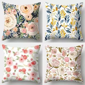 Свежий и элегантный стиль, красивые цветы, наволочка, украшение для дивана, гостиной, спальни, дома, тщательно украшенная наволочка 40x40cm