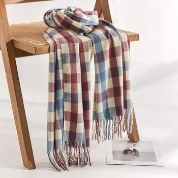 Свежий и милый красочный сетчатый шарф, зимний клетчатый шарф из искусственного кашемира, корейская версия, шарф для защиты шеи, теплая шаль 74*172cm