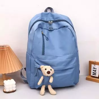 Свежий и милый медведь новый рюкзак 2024 летняя универсальная сумка через плечо модная текстура большая вместительная сумка-мессенджер чёрный