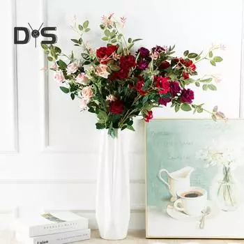 Свежий искусственный цветок, яркий необычный искусственный бархатный угловой цветок розы белый