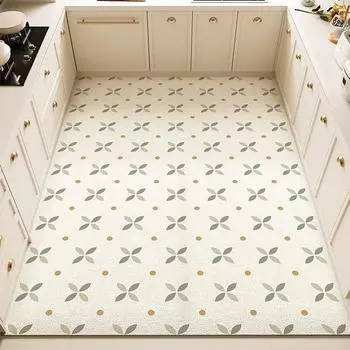 Свежий коврик для кухни - водонепроницаемый, маслостойкий, нескользящий коврик из ПВХ-кожи, легко чистится и поддается резке для домашнего использования 40*60cm