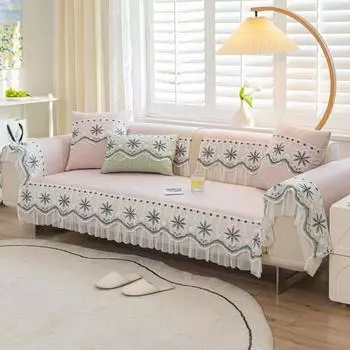 Свежий летний охлаждающий диван-подушка универсальный для лета жаккардовый кружевной нескользящий кожаный чехол для сиденья 70*70cm