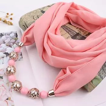 Свежий шарф-ожерелье, маленький шарф для шеи, солнце, шифоновый мягкий шарф One Size розовый