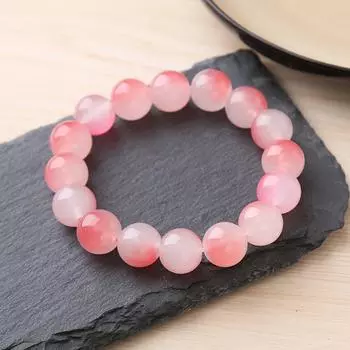 Свежий сладкий градиент розовый лед прозрачный бисерный браслет эластичный браслет для девочек женские ювелирные изделия аксессуары синий