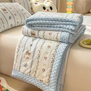 Свежий стиль Ins Style Girl s Heart Class, бархатное одеяло из хлопковых бобов, соевых бобов, летнее одеяло, одеяло на весну и осень 1.2m*1.5m 0.9kg