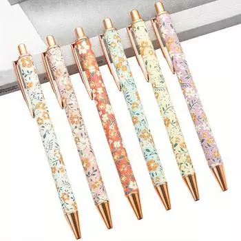 Свежий стиль Милая девушка Сердце Цветок Металлическая шариковая ручка Офисные принадлежности Школьные учитель ученик канцелярские принадлежности Подарочные ручки для письма