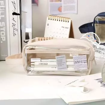 Свежий стиль, прозрачные сумки для карандашей, красивая сумка для ручек, водонепроницаемый держатель для канцелярских принадлежностей большой емкости, школьные/офисные принадлежности